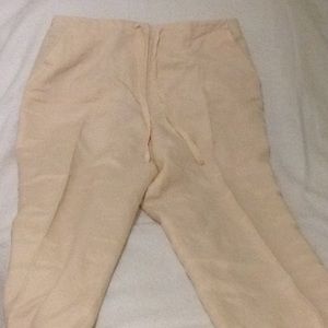 NWOT Pendleton cream linen/Tercel pants front zip.
